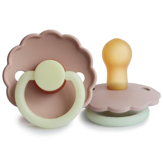 Daisy Night Rubber Pacifier - Blush - Little Reef and Friends