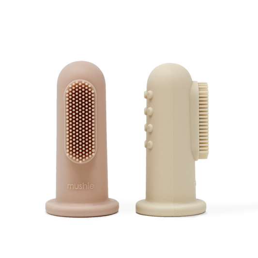 Finger Toothbrush (Set of 2)  - Blush/Shifting Sand - Little Reef and Friends