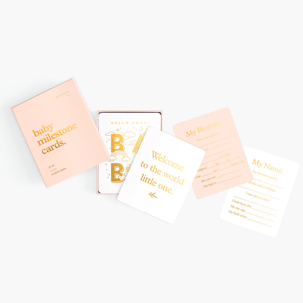 Baby Milestone Cards - Cream - Little Reef and Friends