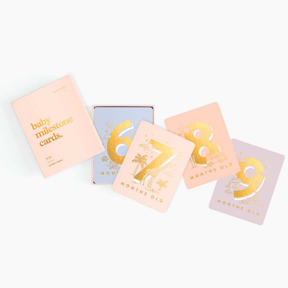 Baby Milestone Cards - Cream - Little Reef and Friends