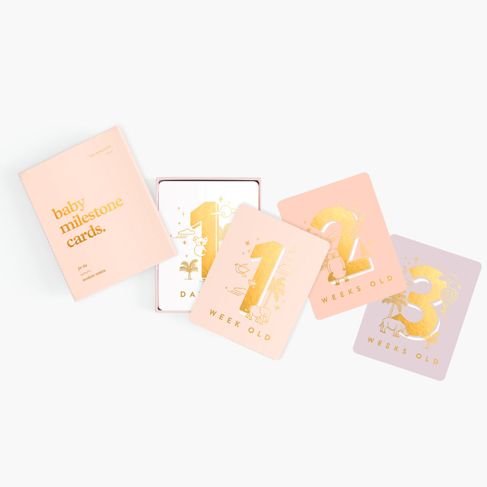 Baby Milestone Cards - Cream - Little Reef and Friends