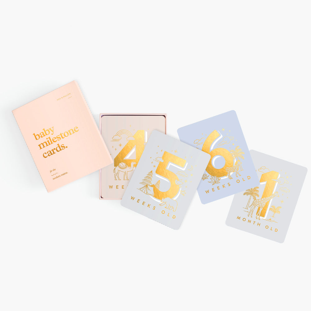 Baby Milestone Cards - Cream - Little Reef and Friends
