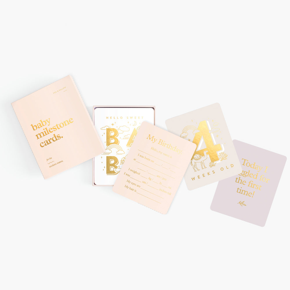 Baby Milestone Cards - Cream - Little Reef and Friends