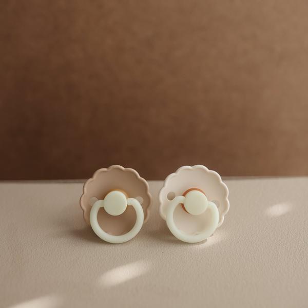 Daisy Night Rubber Pacifier - Croissant - Little Reef and Friends