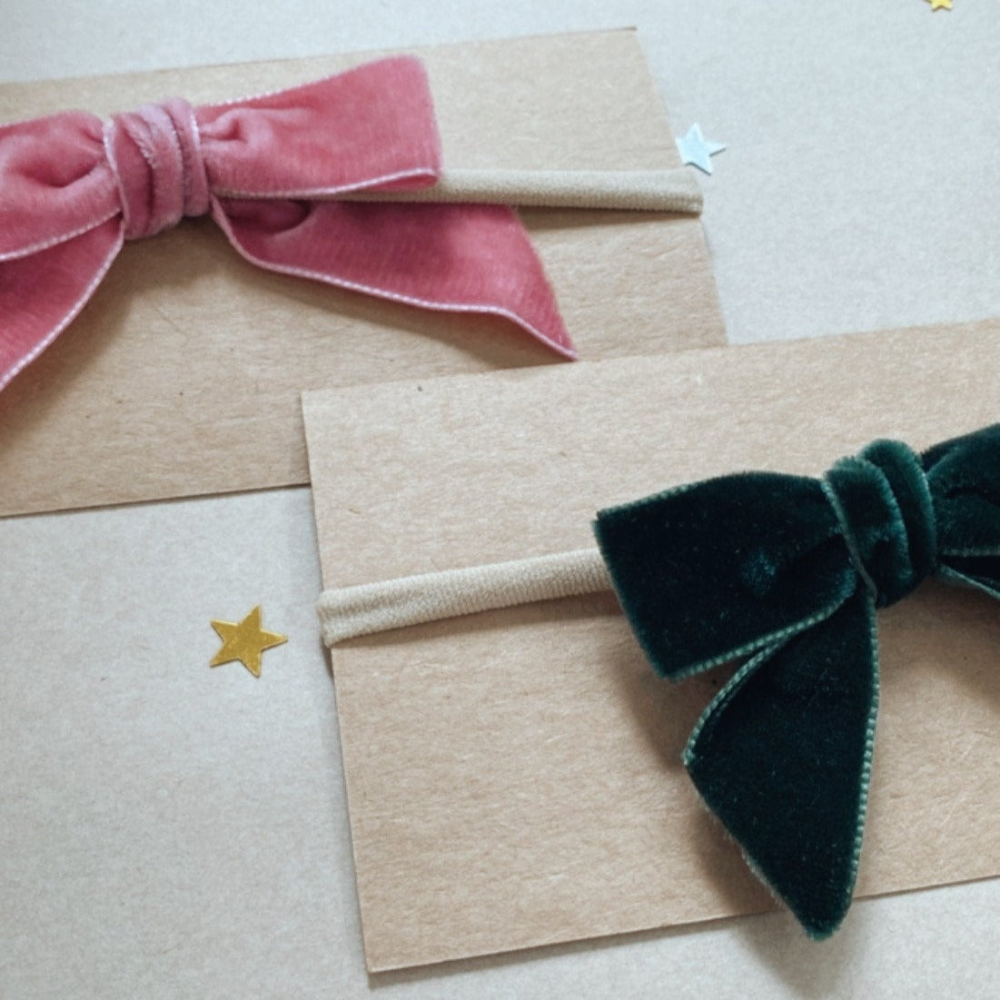 Velvet Bow Headband - Pink - Little Reef and Friends