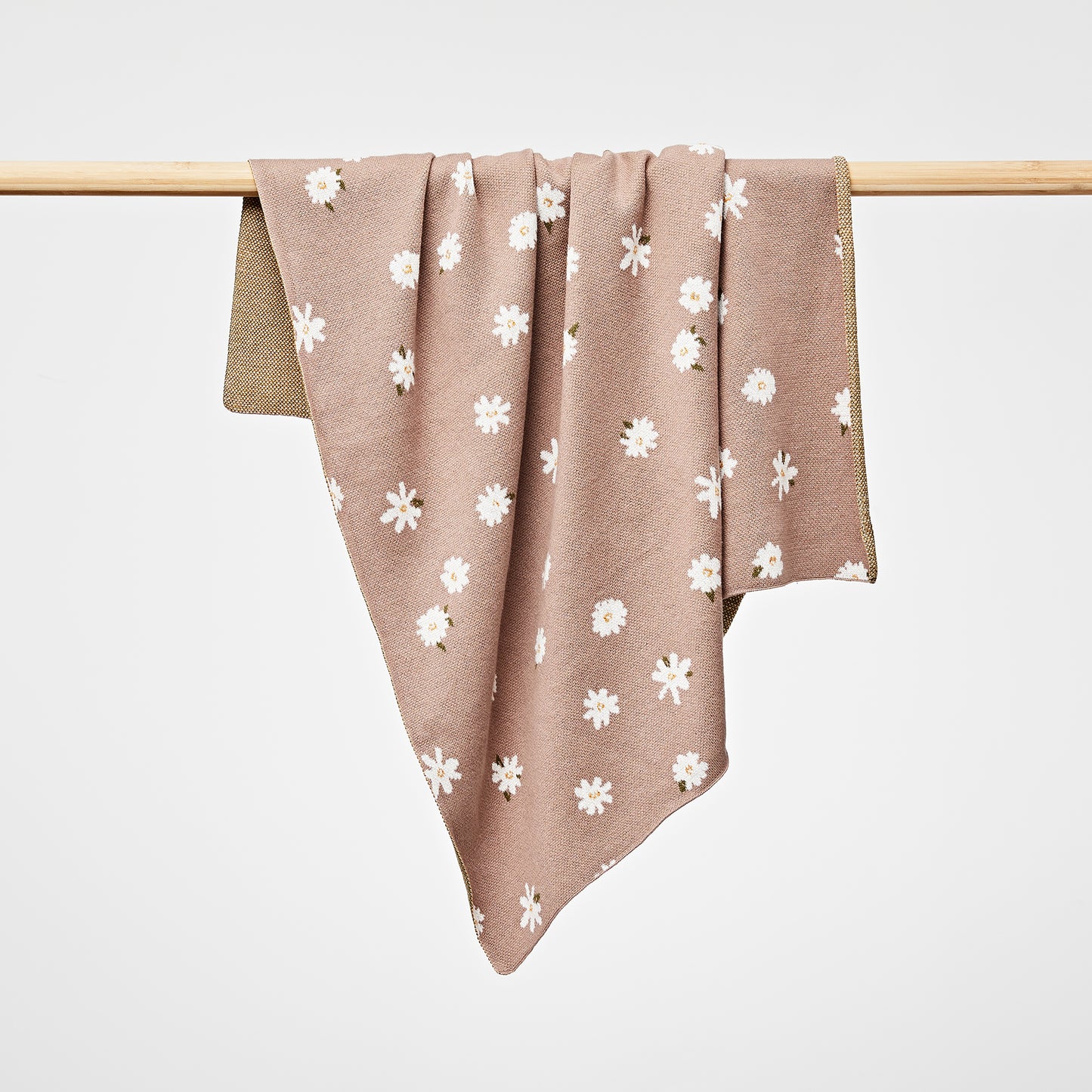 Organic Cotton Daisy Blanket - Mushroom - Little Reef and Friends