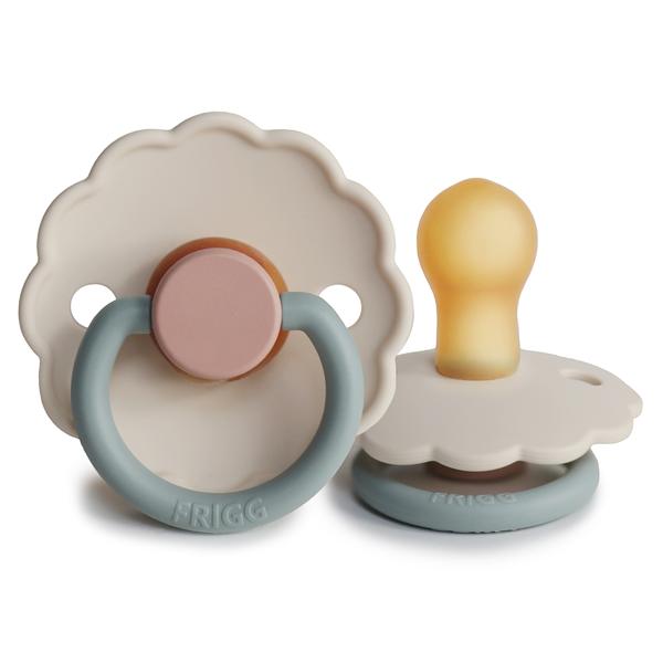 Daisy Colour Block Rubber Pacifier - Cotton Candy - Little Reef and Friends