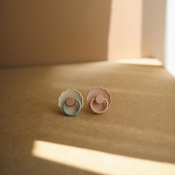 Daisy Colour Block Rubber Pacifier - Cotton Candy - Little Reef and Friends