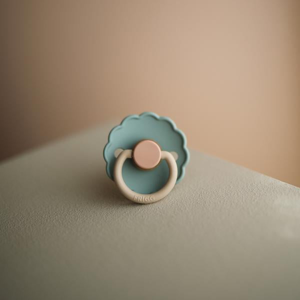 Daisy Colour Block Rubber Pacifier - Willow - Little Reef and Friends