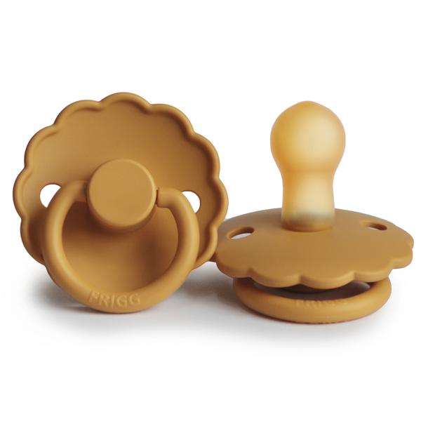 Daisy Rubber Pacifier - Honey Gold - Little Reef and Friends
