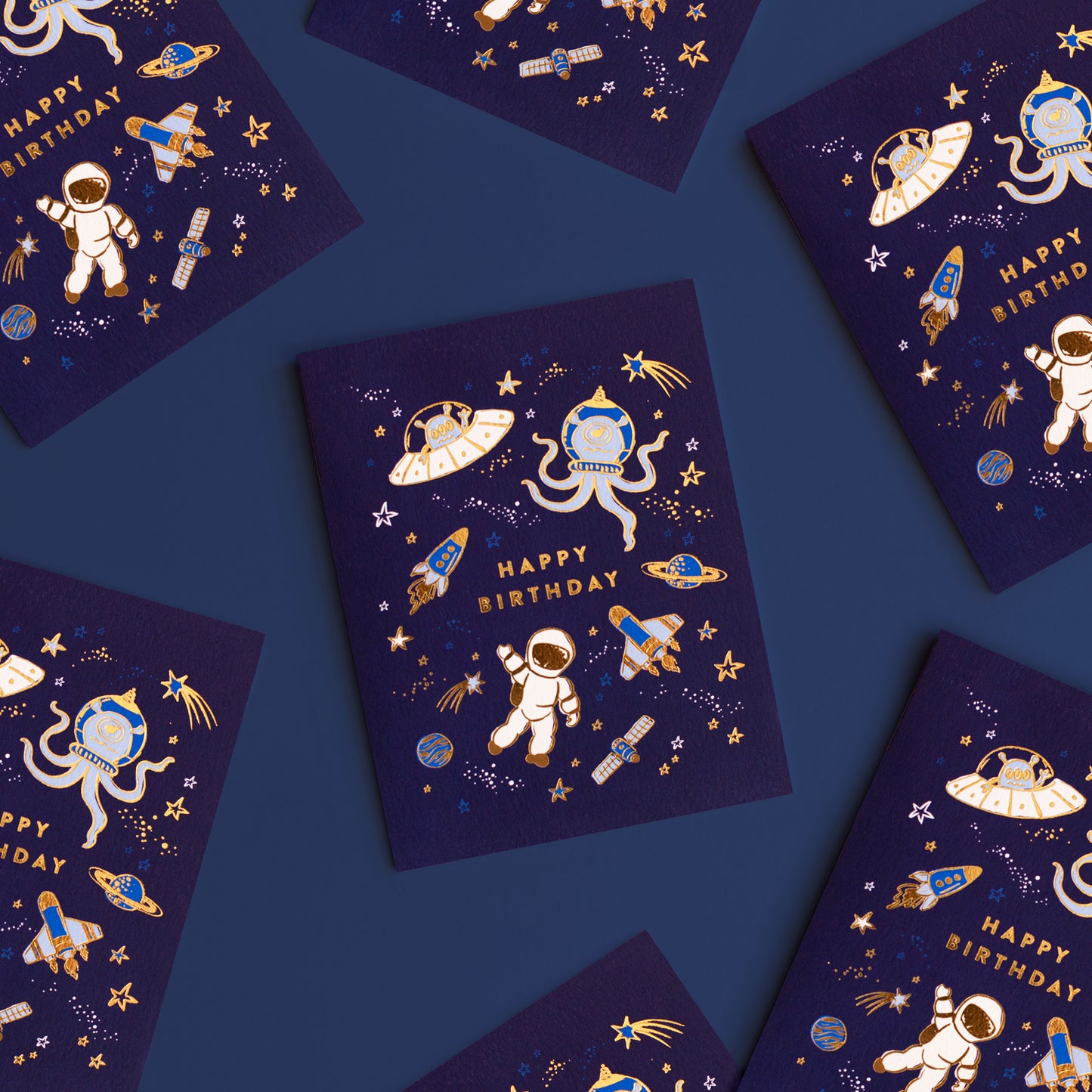 Happy Birthday Greeting Card - Space - Little Reef and Friends