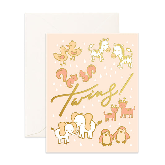 Twins Greeting Card - Little Reef and Friends