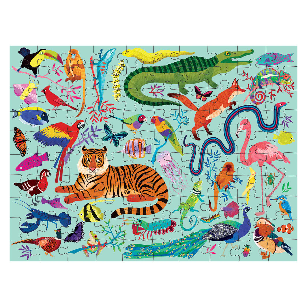 Animal Kingdom Double-Sided Puzzle 100pc - Little Reef and Friends