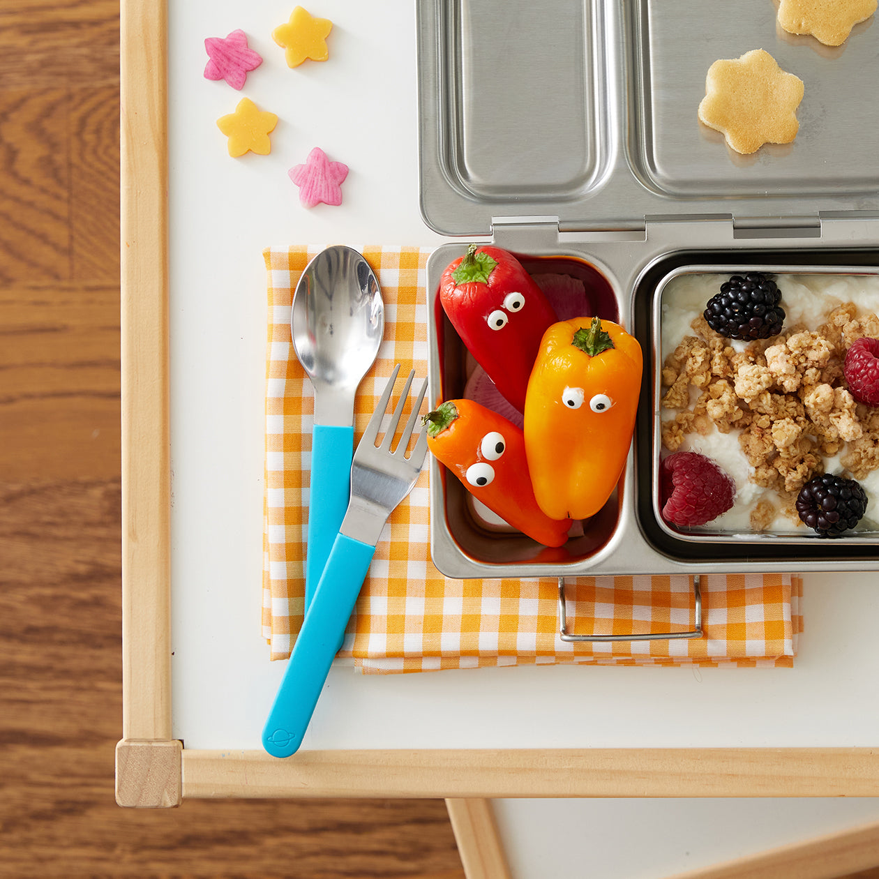 Magnetic Stainless Steel Utensils - Scuba Blue - Little Reef and Friends