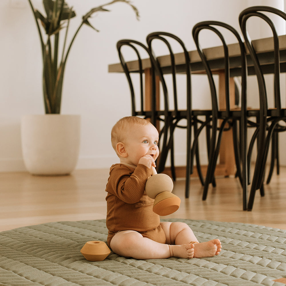 Sage Linen Play Mat - Little Reef and Friends