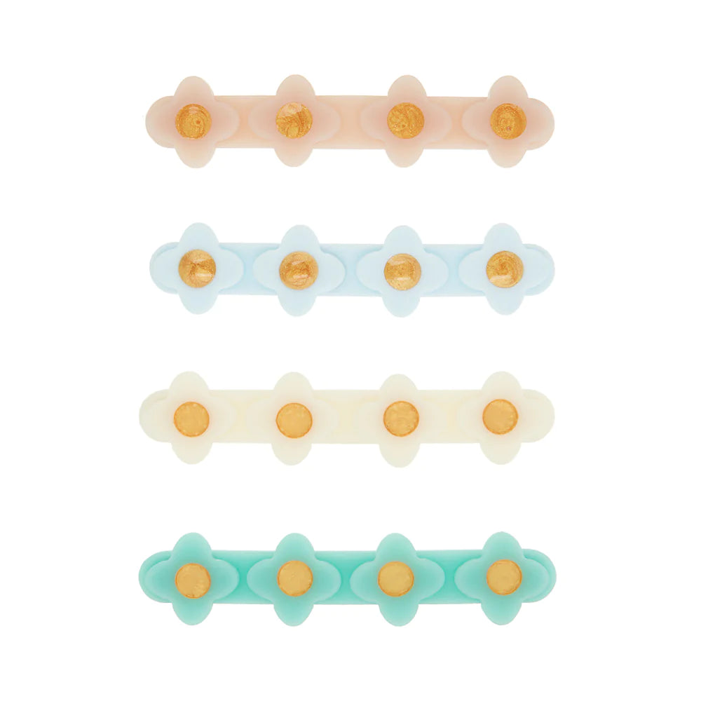 Pastel Flower Power Salon Clips - Set of 4 - Little Reef and Friends