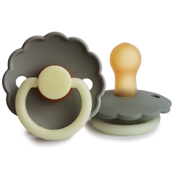 Daisy Night Rubber Pacifier - Portobello - Little Reef and Friends