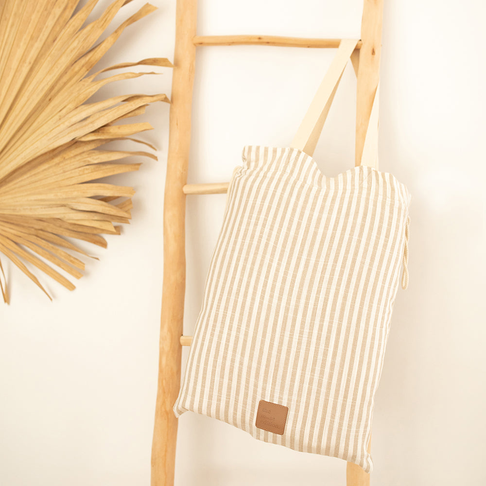 Stripe Linen Play Mat - Little Reef and Friends