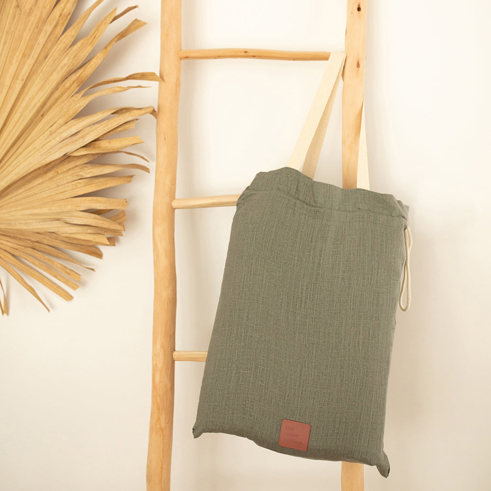 Sage Linen Play Mat - Little Reef and Friends