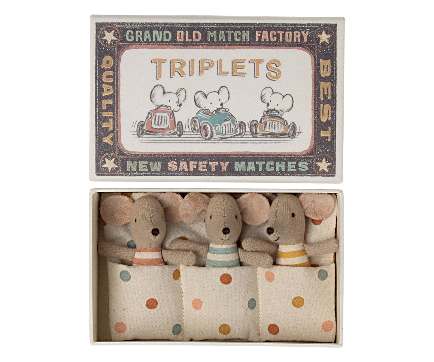 Triplets Baby Mice in Matchbox - Little Reef and Friends