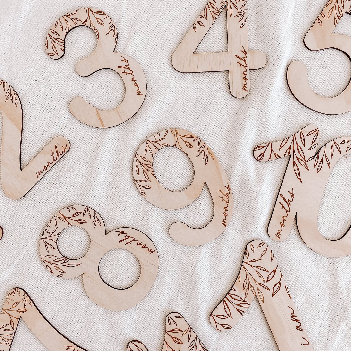 Wooden Baby's Month Milestone Discs - Vine - Little Reef and Friends