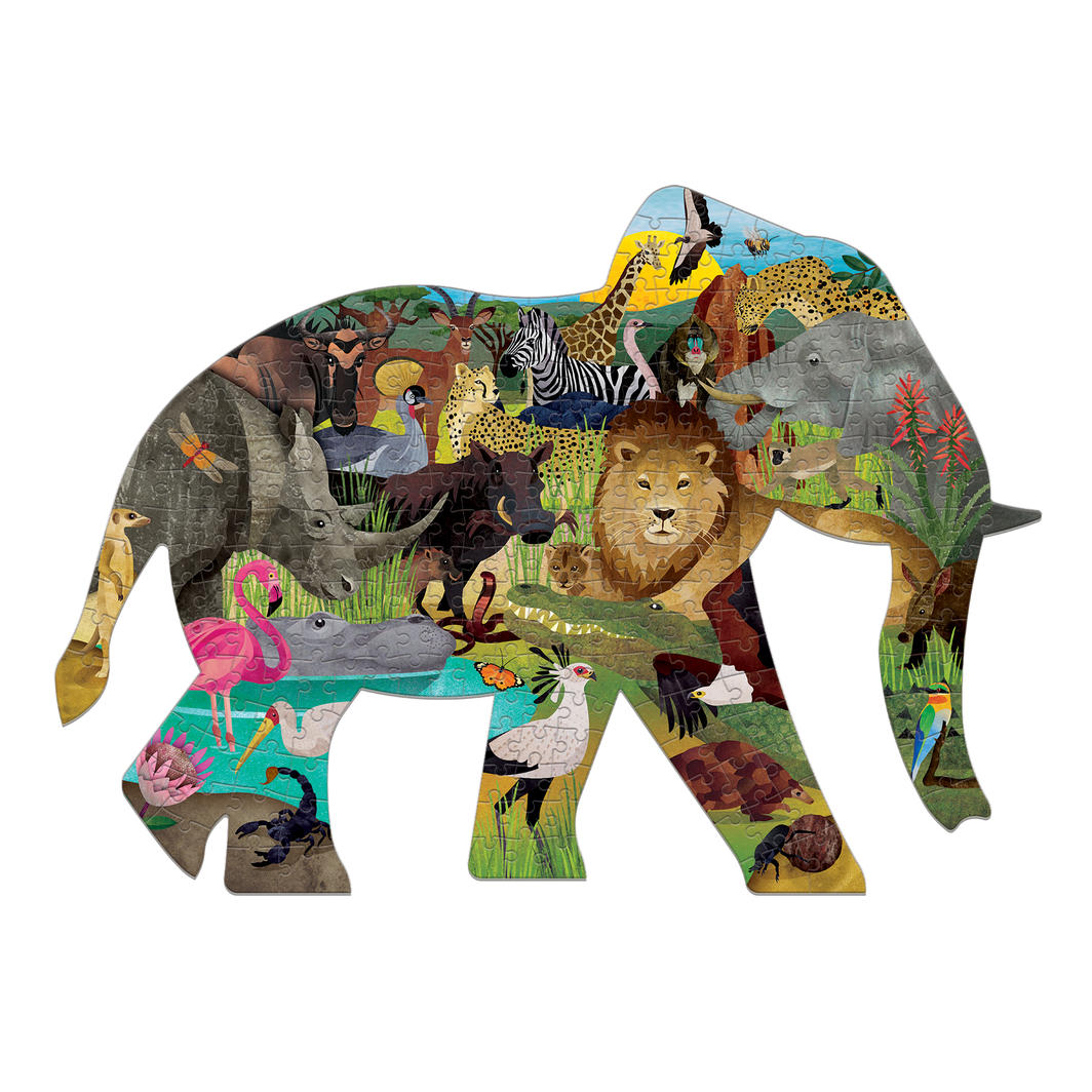 African Safari Shaped Puzzle 300pc - Little Reef and Friends
