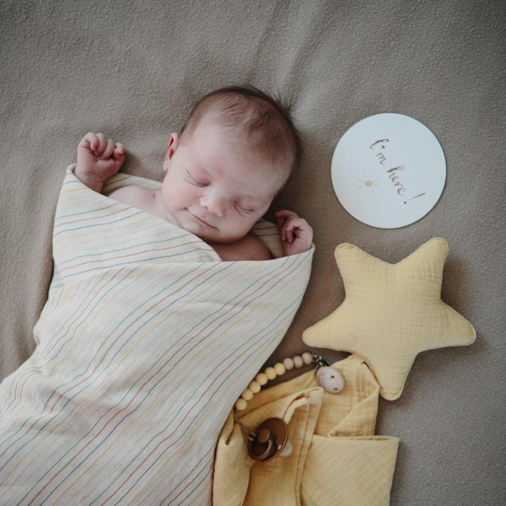 Organic Lovey Blanket - Star Fall Yellow - Little Reef and Friends