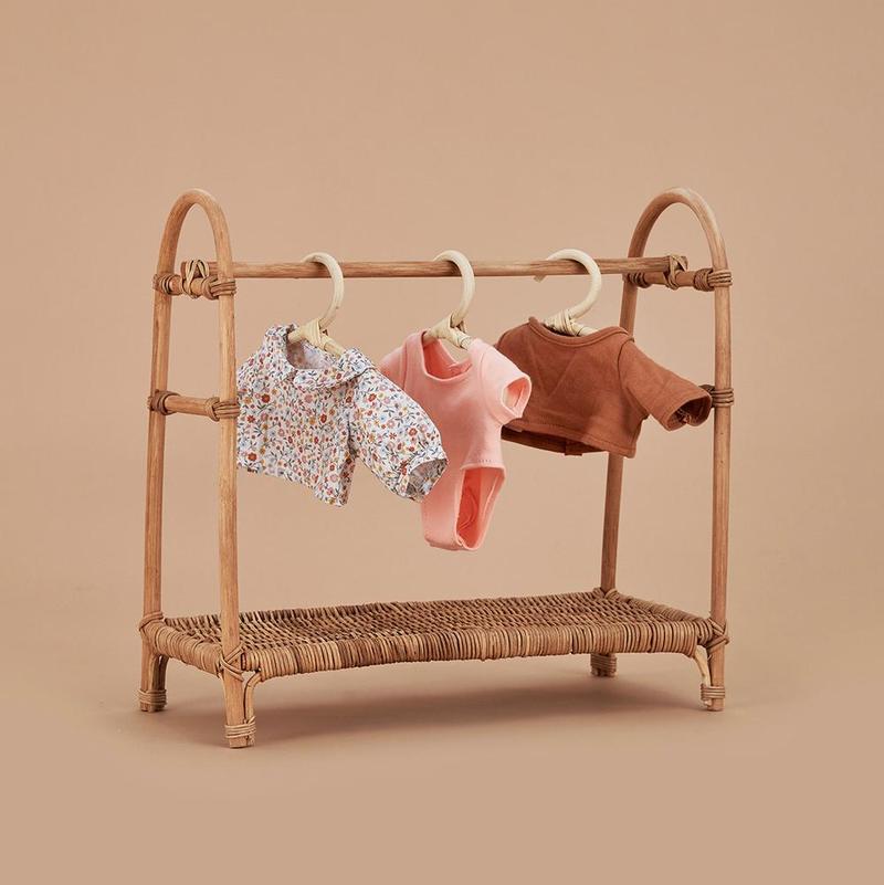 Dinkum Doll Rattan Clothing Rail - Little Reef and Friends