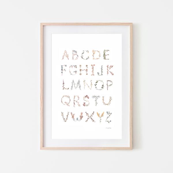 Poster - Floral Alphabet - Little Reef and Friends