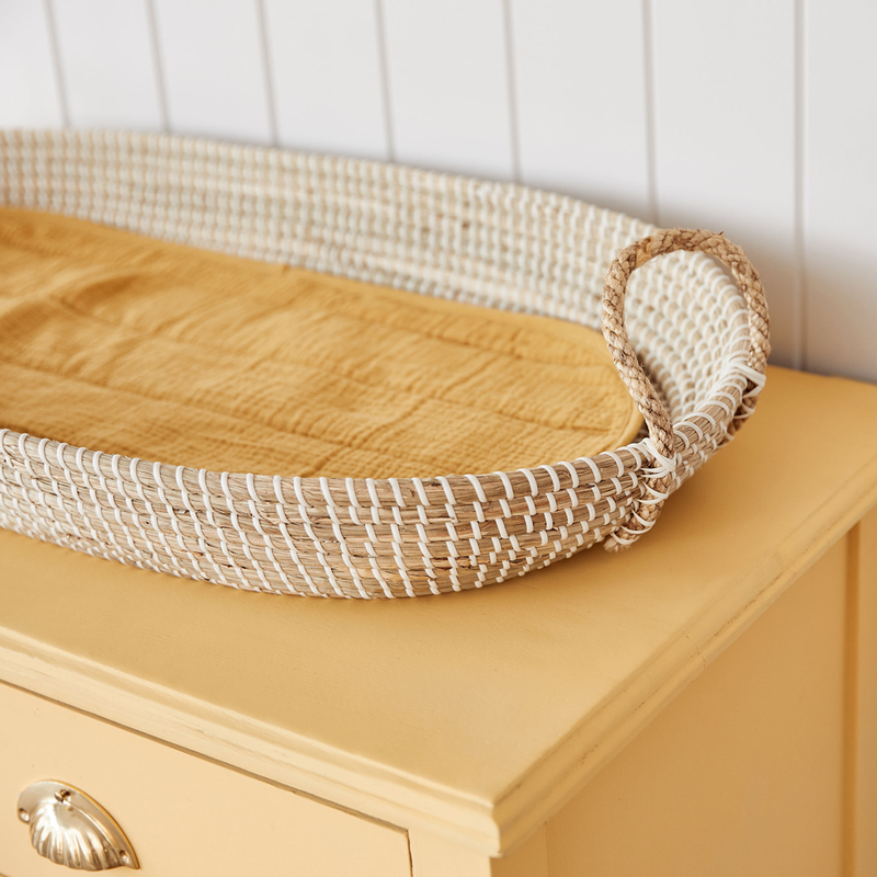 Changing Basket Luxe Cotton Liner - Mustard - Little Reef and Friends
