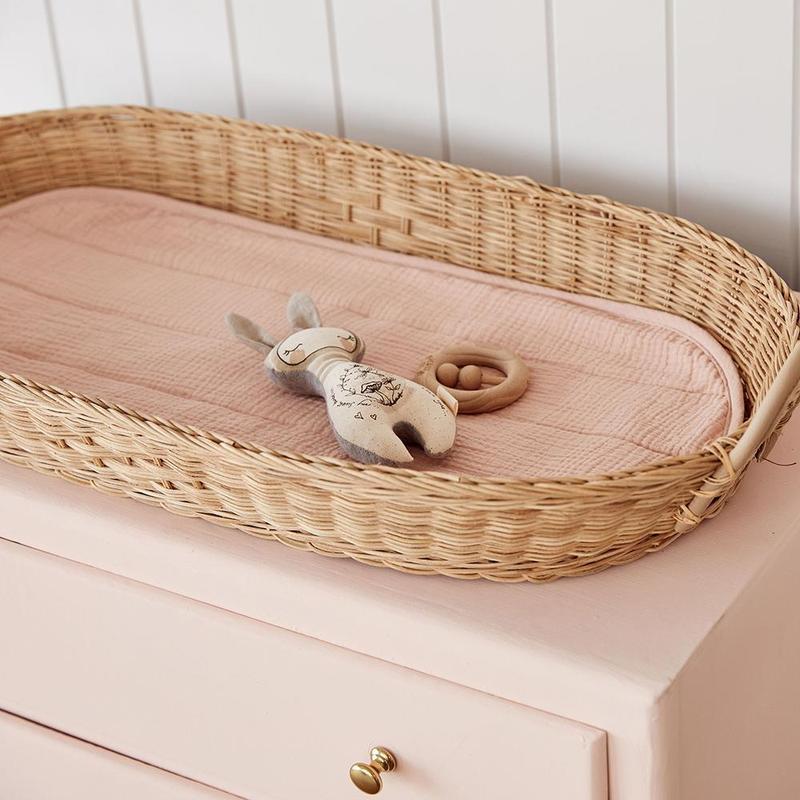 Changing Basket Luxe Cotton Liner - Rose - Little Reef and Friends