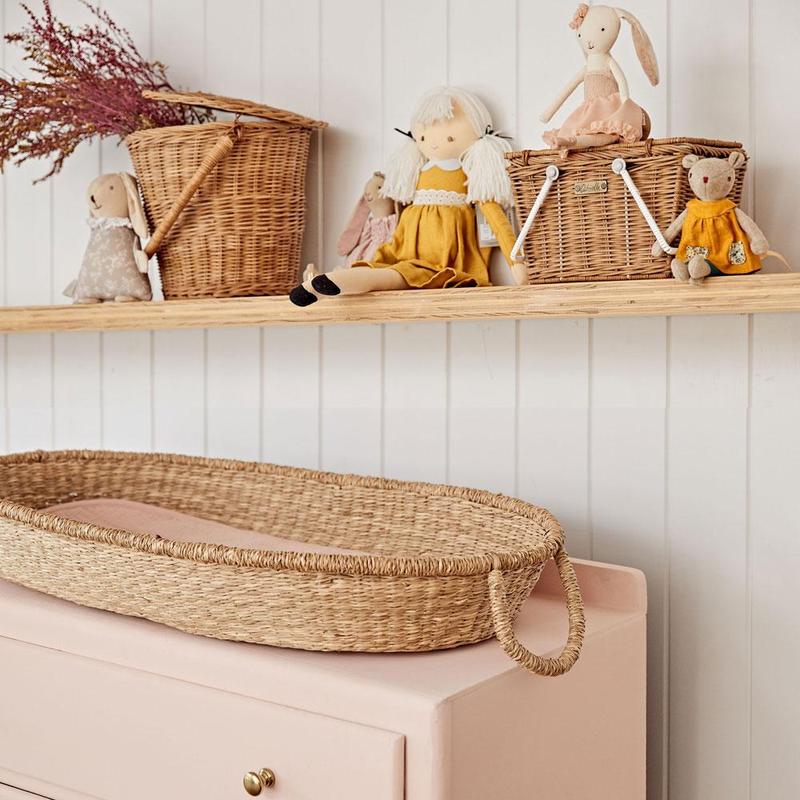 Changing Basket Luxe Cotton Liner - Rose - Little Reef and Friends