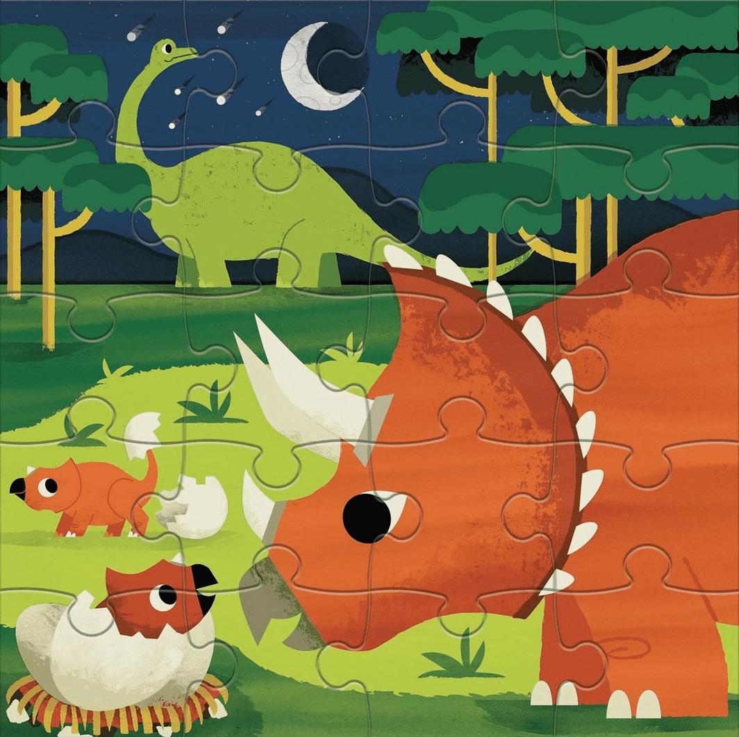 Mighty Dinosaur Magnetic Puzzle Double-Sided 20pc - Little Reef and Friends