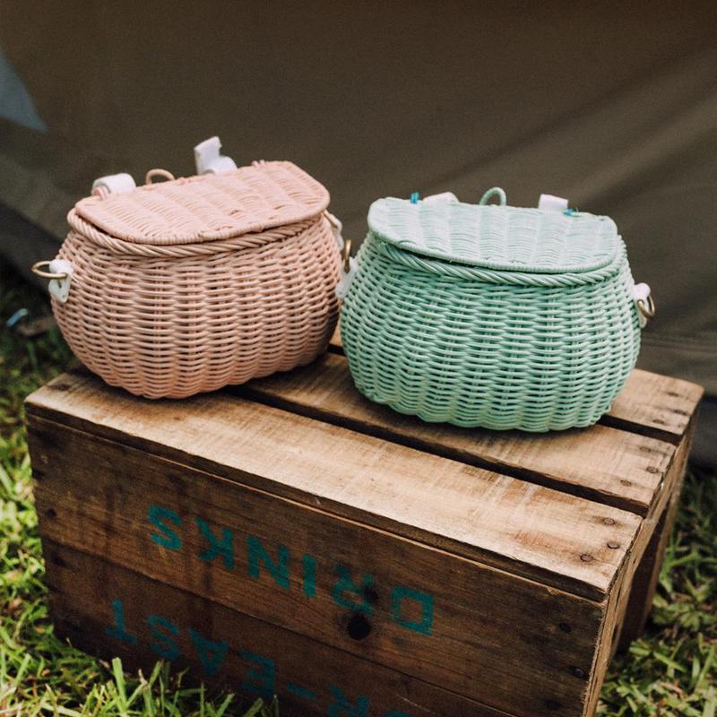 Mini Chari Rattan Bag - Rose - Little Reef and Friends