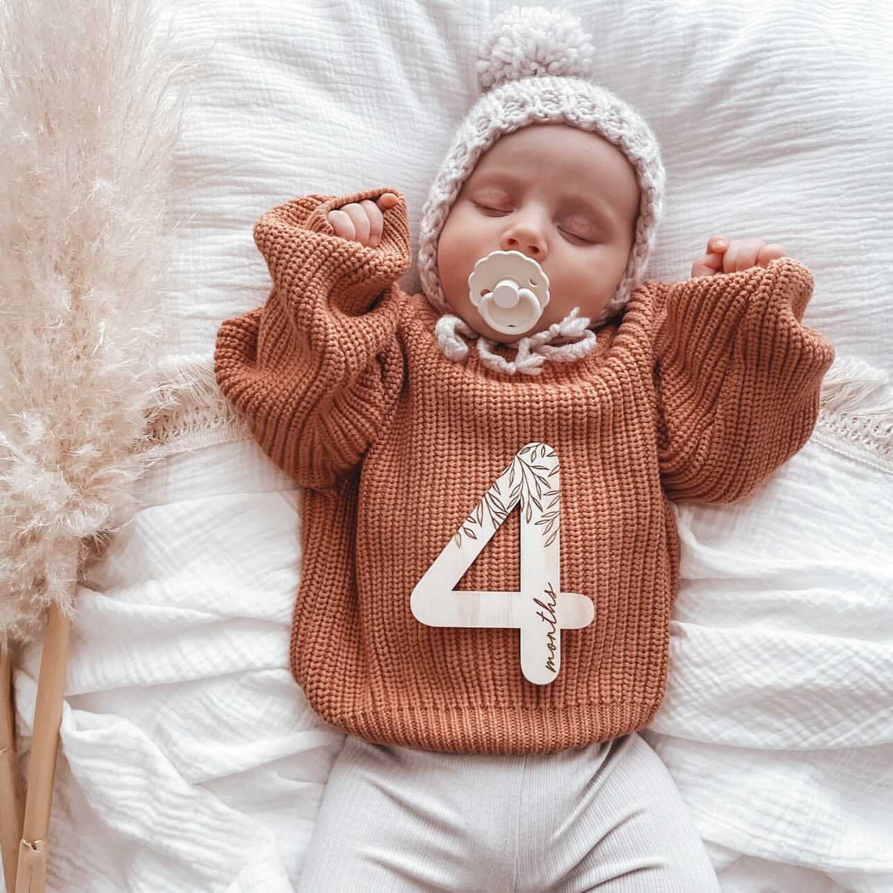 Wooden Baby's Month Milestone Discs - Vine - Little Reef and Friends