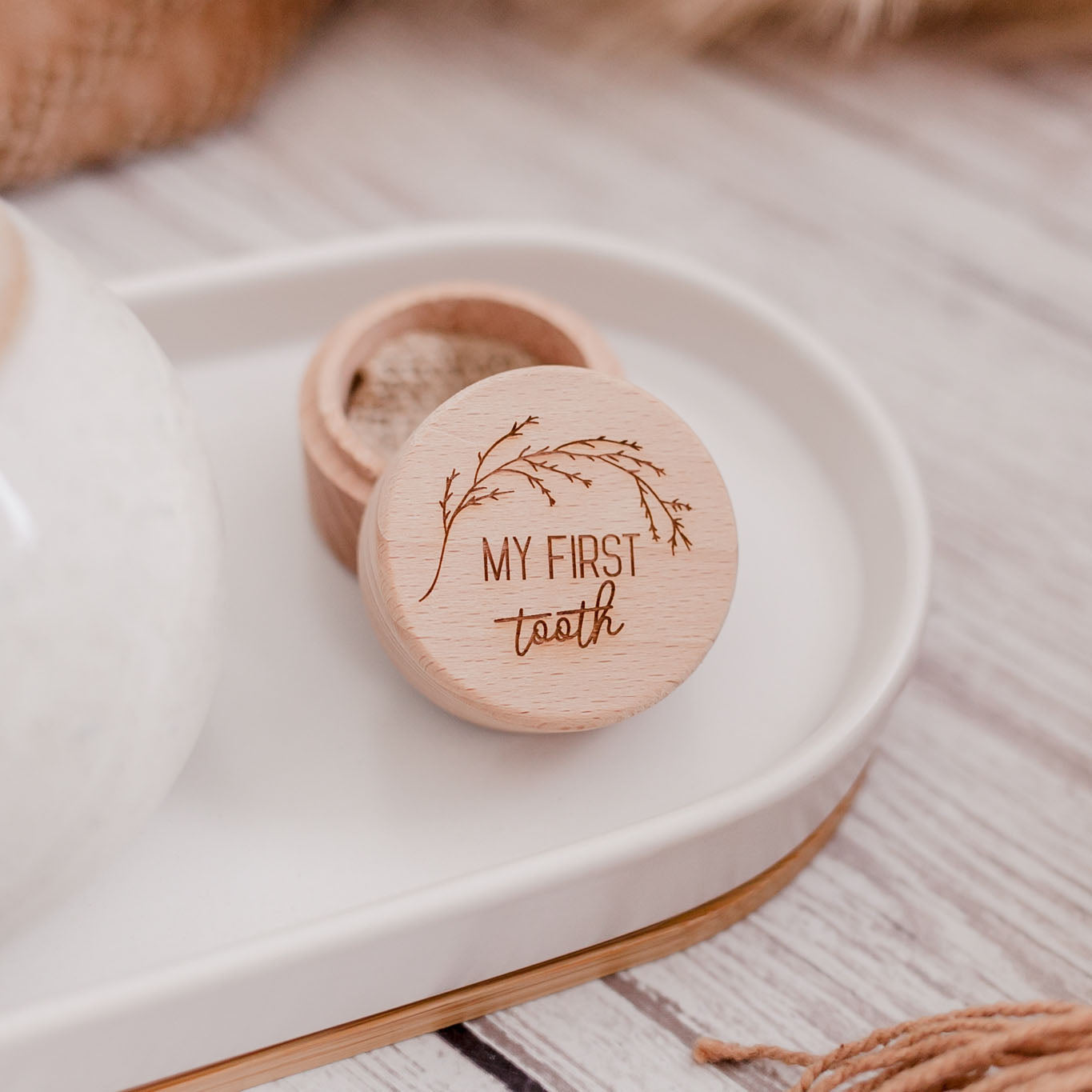 My First Tooth Wooden Keepsake Box - Whimsical - Little Reef and Friends