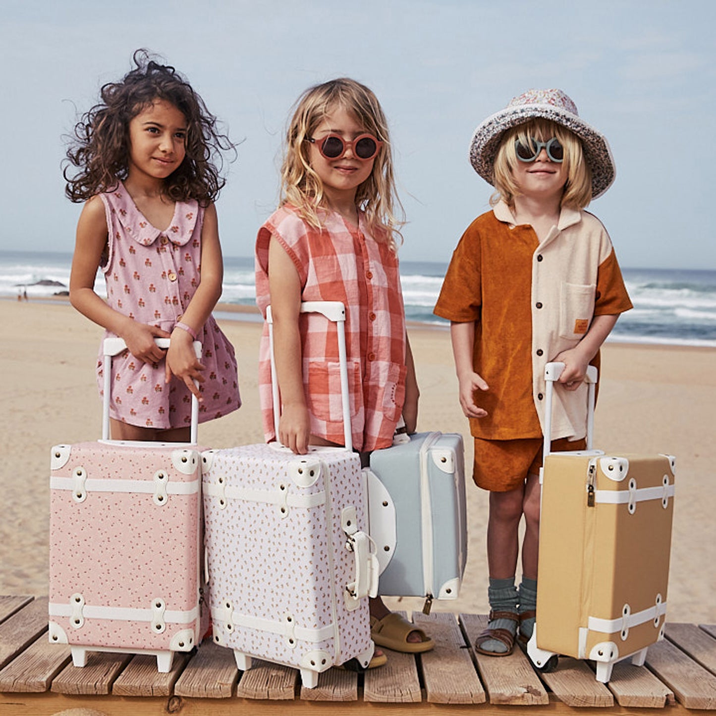 Olli Ella See Ya Suitcase - Pink Daisies - Little Reef and Friends