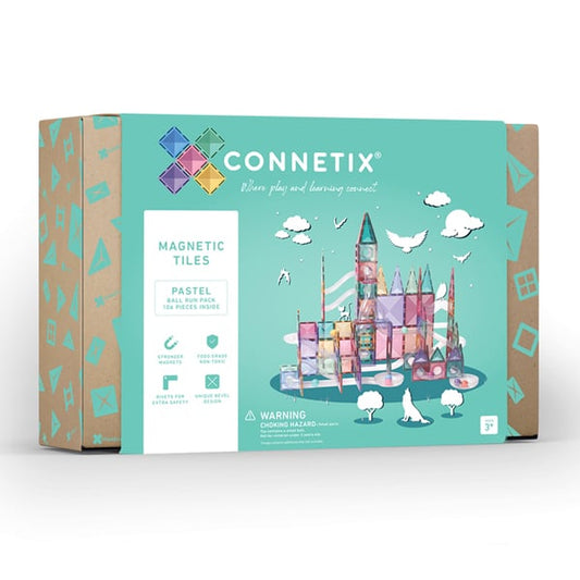 Connetix 106 Piece Ball Run Pack - Pastel - Little Reef and Friends