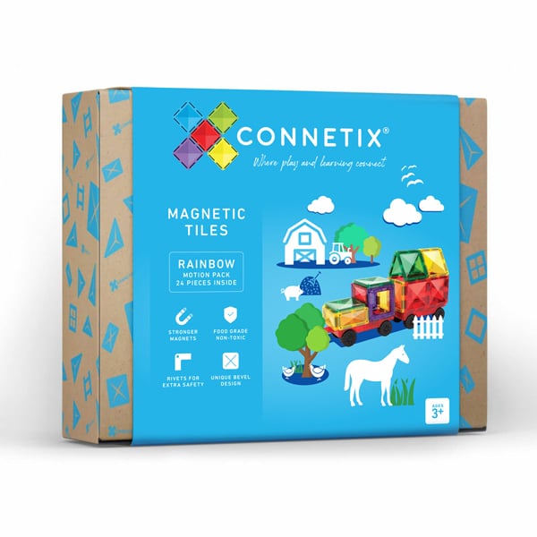 Connetix 24 Piece Motion Pack - Rainbow - Little Reef and Friends