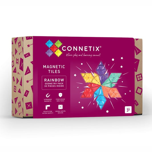 Connetix 30 Piece Geometry Pack - Rainbow - Little Reef and Friends