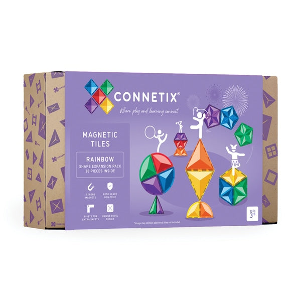 Connetix 36 Piece Shape Expansion Pack - Rainbow - Little Reef and Friends