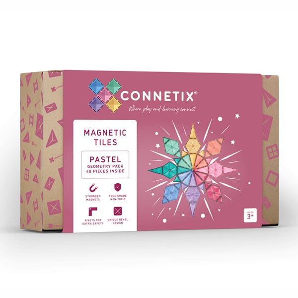 Connetix 40 Piece Geometry Pack - Pastel - Little Reef and Friends