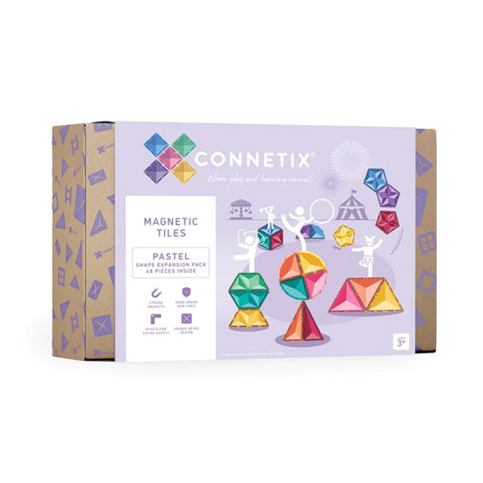 Connetix 48 Piece Shape Expansion Pack - Pastel - Little Reef and Friends