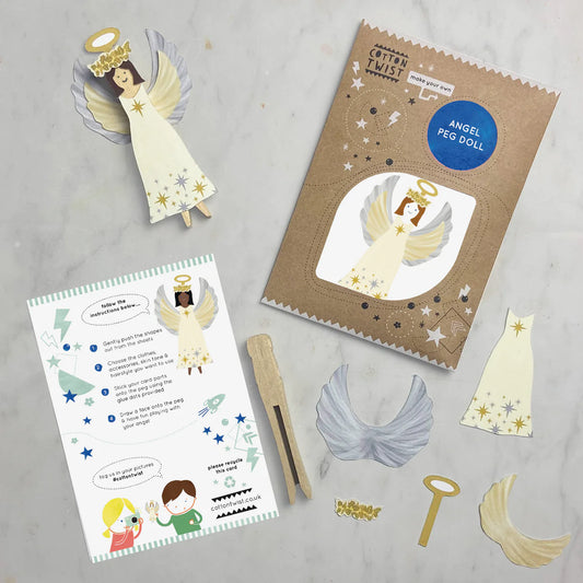 Cotton Twist Make Your Own - Angel Peg Doll Kit - Little Reef and Friends