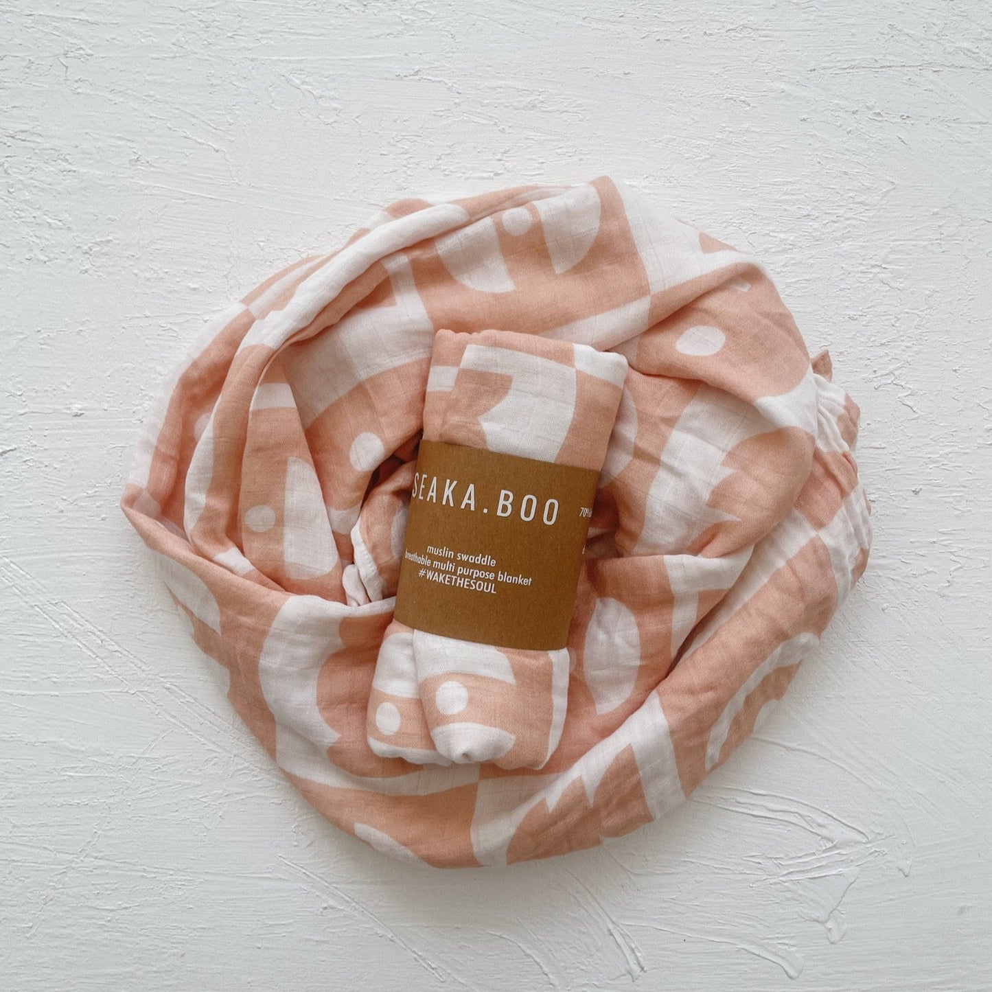 Aria Muslin Swaddle - Peach - Little Reef and Friends