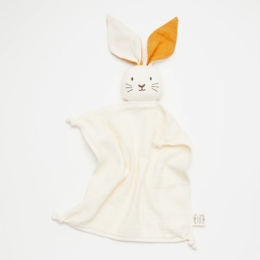 Over The Dandelions Organic Muslin Bunny Lovey - Milk - Little Reef and Friends