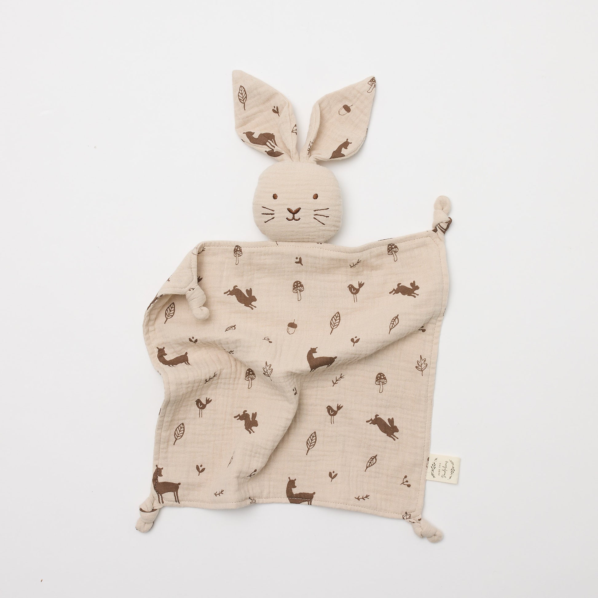 Over The Dandelions Organic Muslin Bunny Lovey - Woodlands - Little Reef and Friends