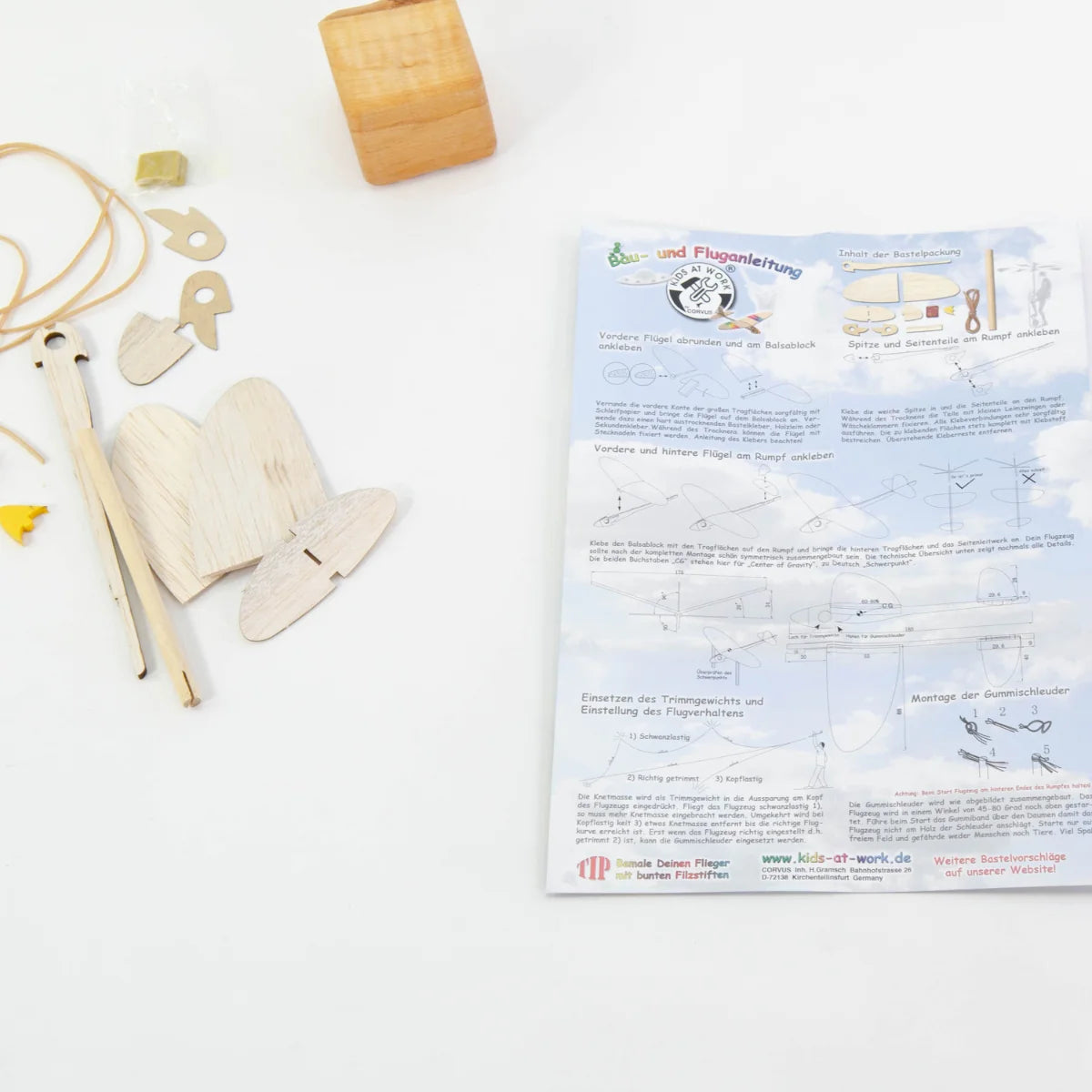 Kids At Work Balsa wood DIY plane kit - Little Reef and Friends