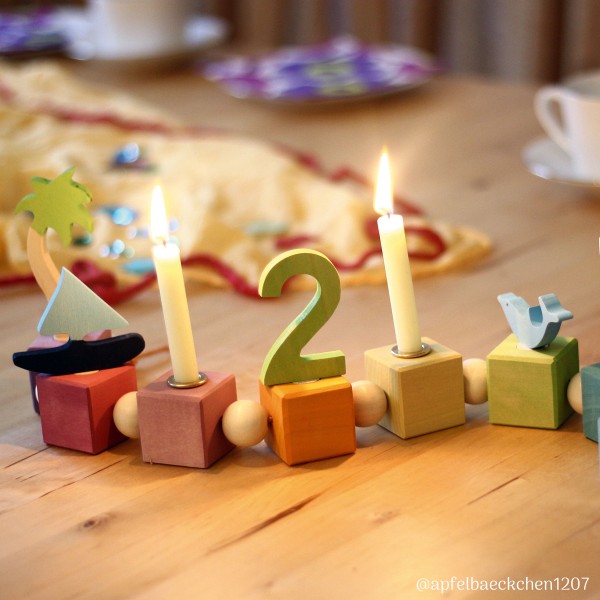 Grimm's Celebration Cubes - 8 Holes | Coloured - Little Reef and Friends