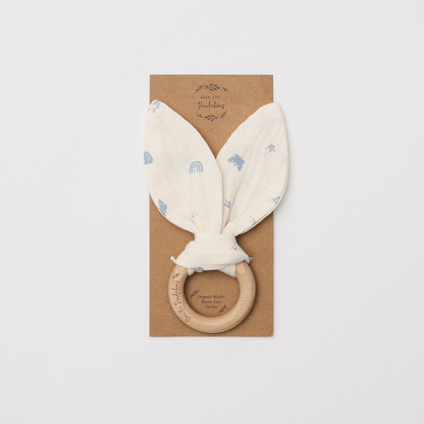 Over The Dandelions Organic Muslin Bunny Ears Teether - Enchanted Garden - Little Reef and Friends
